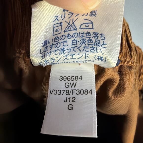 Lands' End womens size 12 brown High Rise Elastic Back Corduroy Pants Stretch - Picture 8 of 9